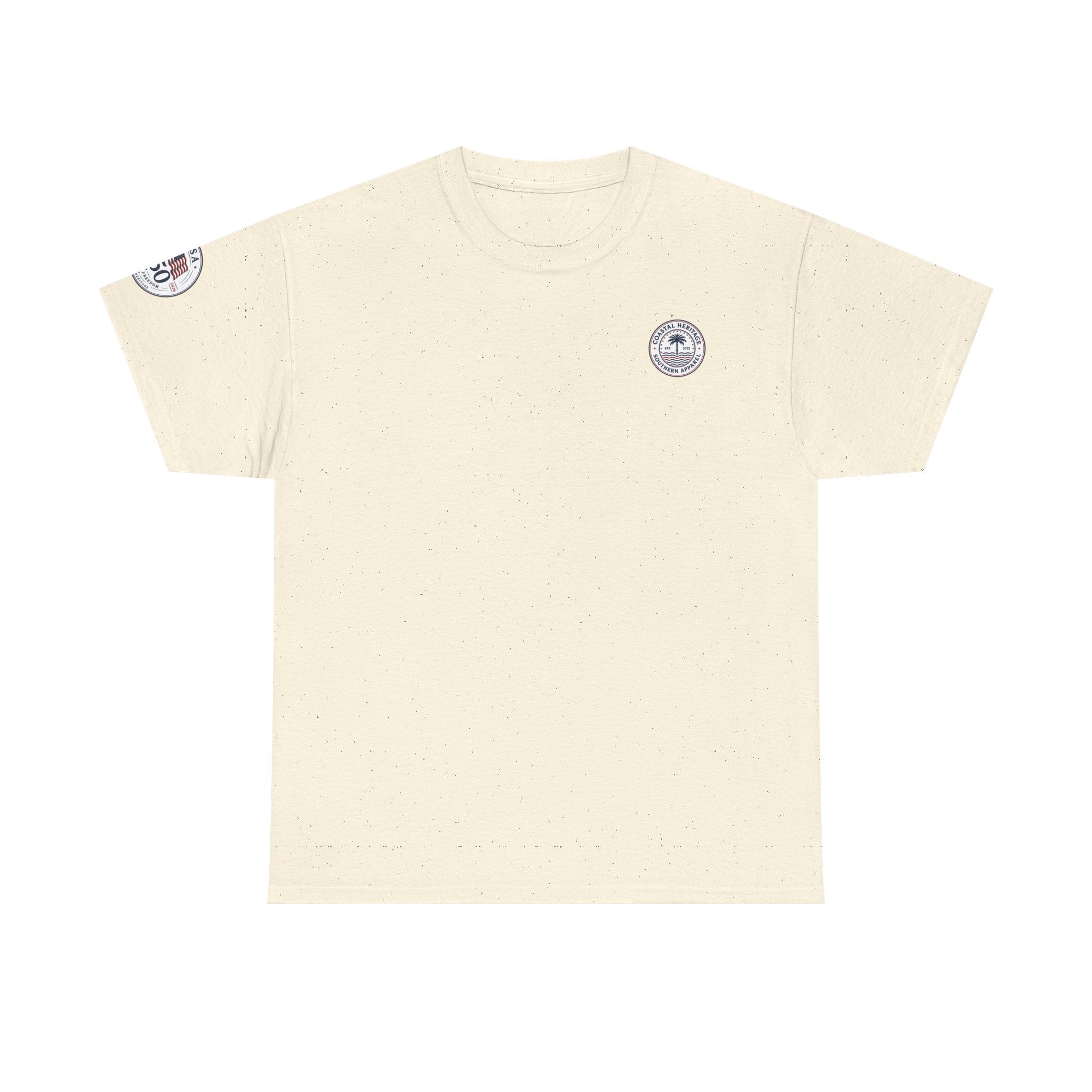 Born of Tides. Born Free. Fourth of July, 250th Anniversary Tee