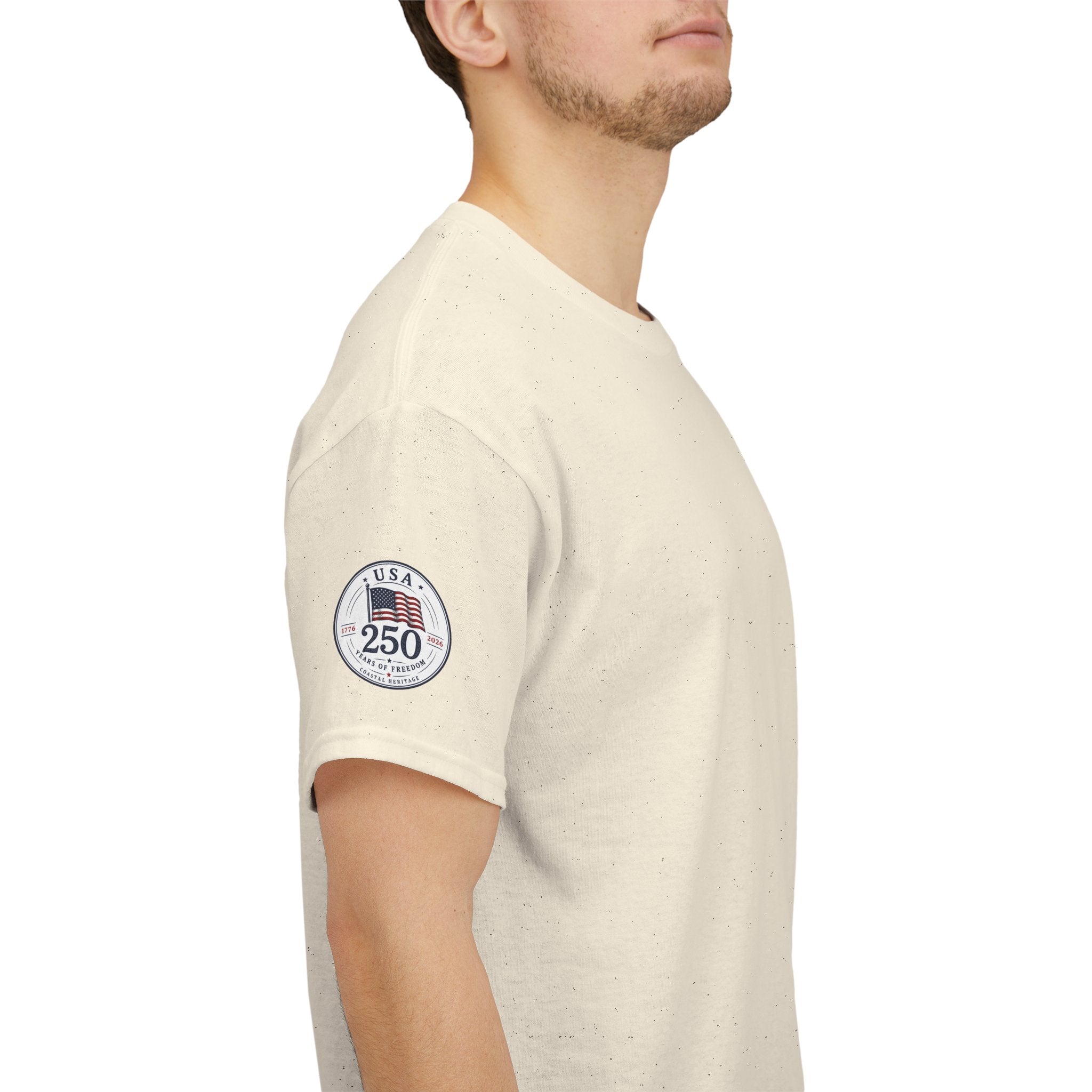 Born of Tides. Born Free. Fourth of July, 250th Anniversary Tee