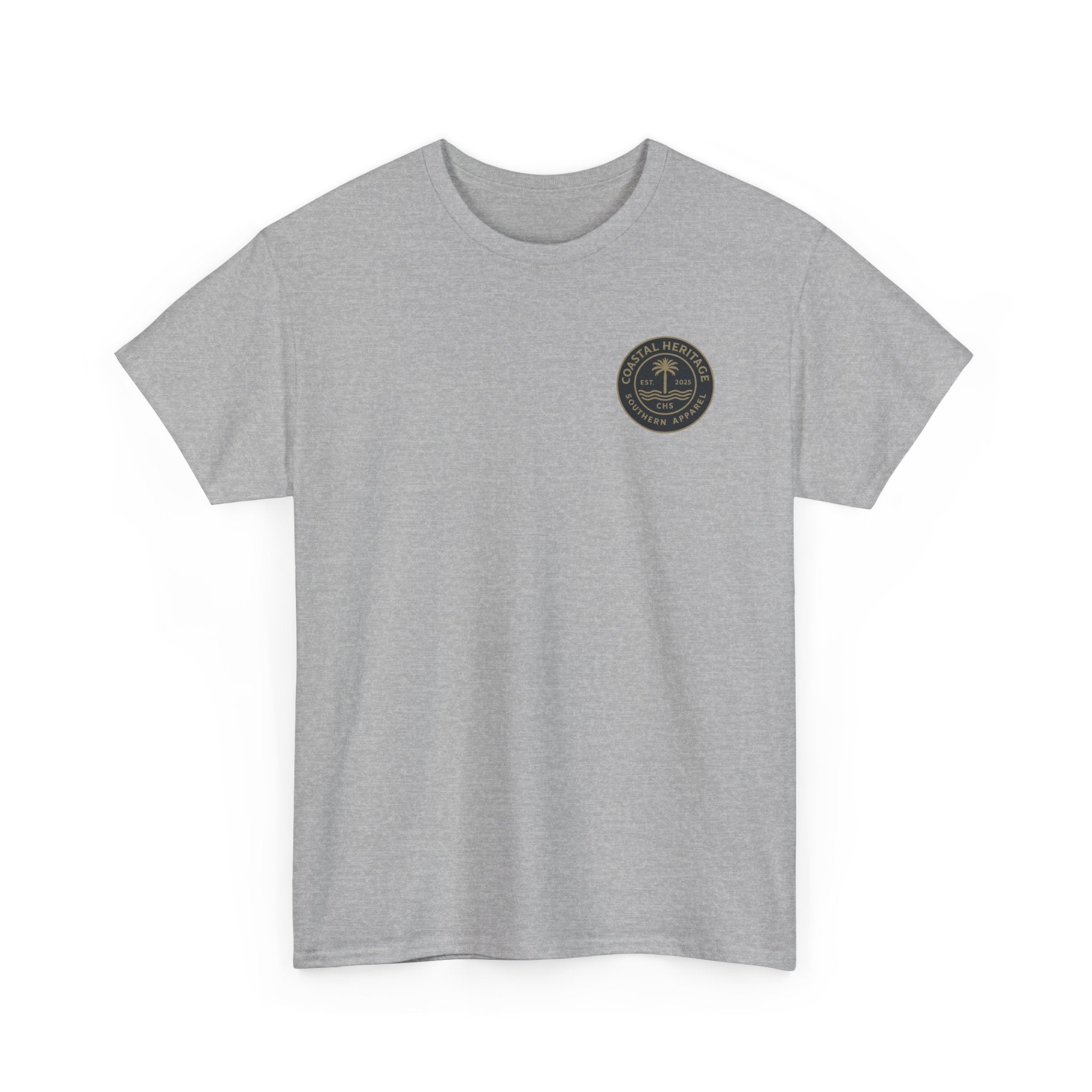 South Carolina Palmetto and Moon Patch Tee.  Coastal Heritage Southern Apparel Unisex Heavy Cotton Tee