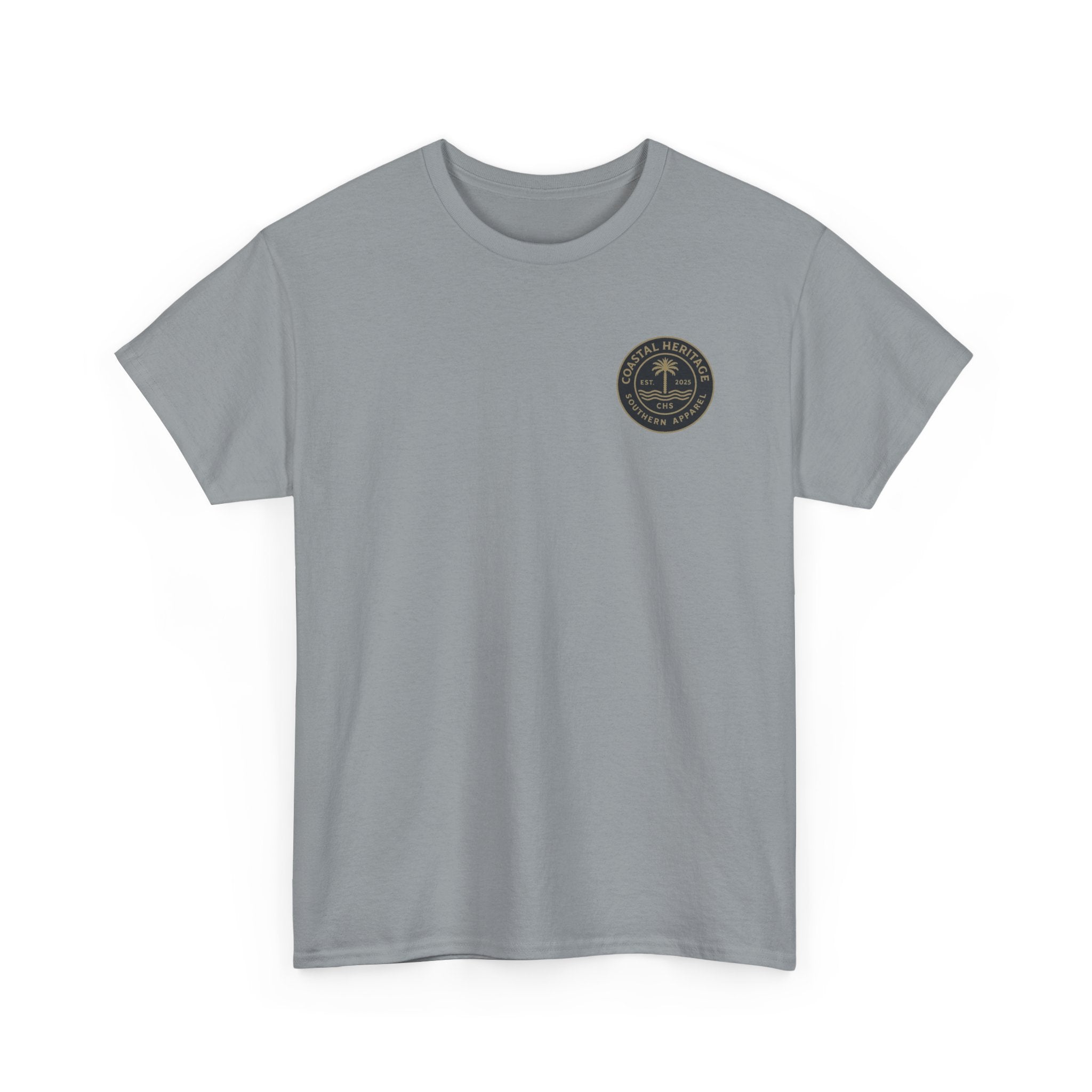 South Carolina Palmetto and Moon Patch Tee.  Coastal Heritage Southern Apparel Unisex Heavy Cotton Tee