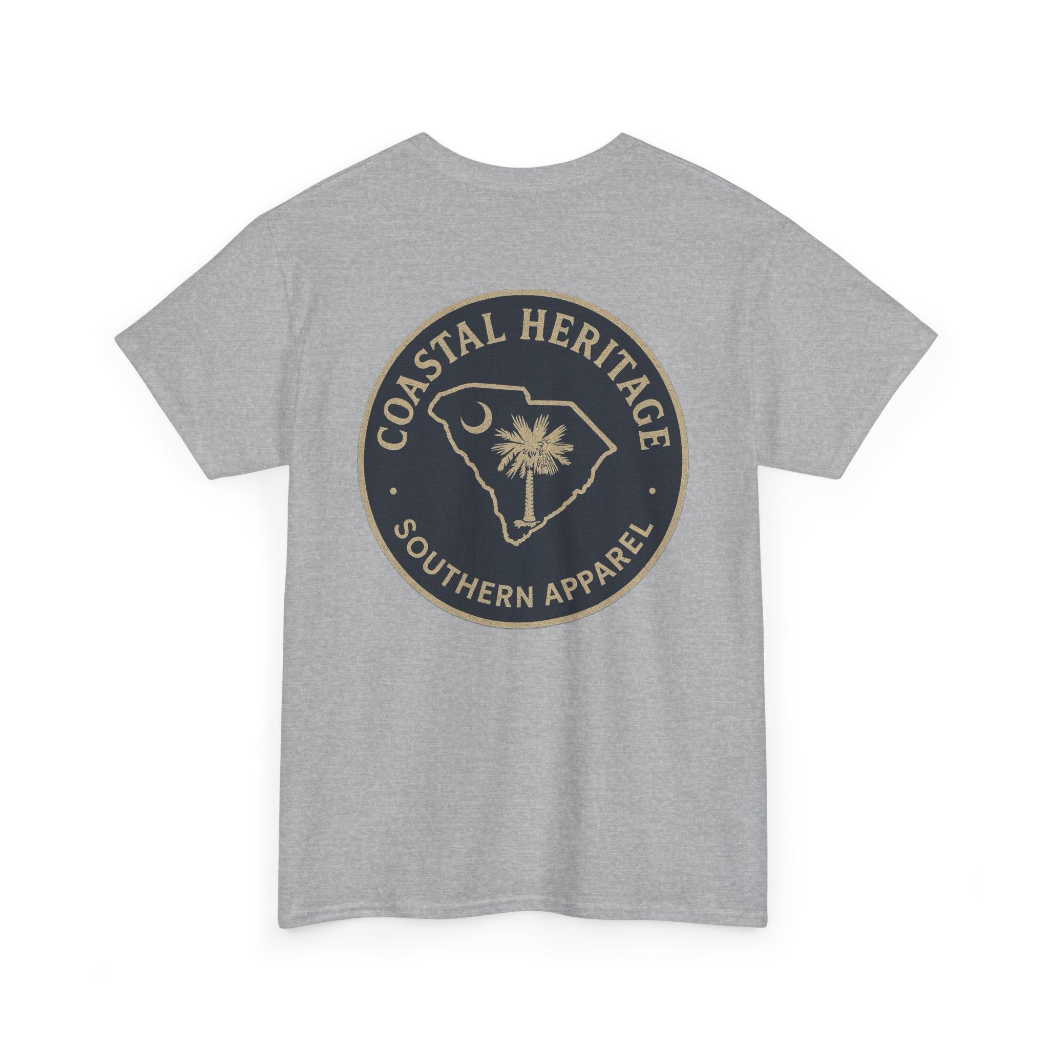 South Carolina Palmetto and Moon Patch Tee.  Coastal Heritage Southern Apparel Unisex Heavy Cotton Tee