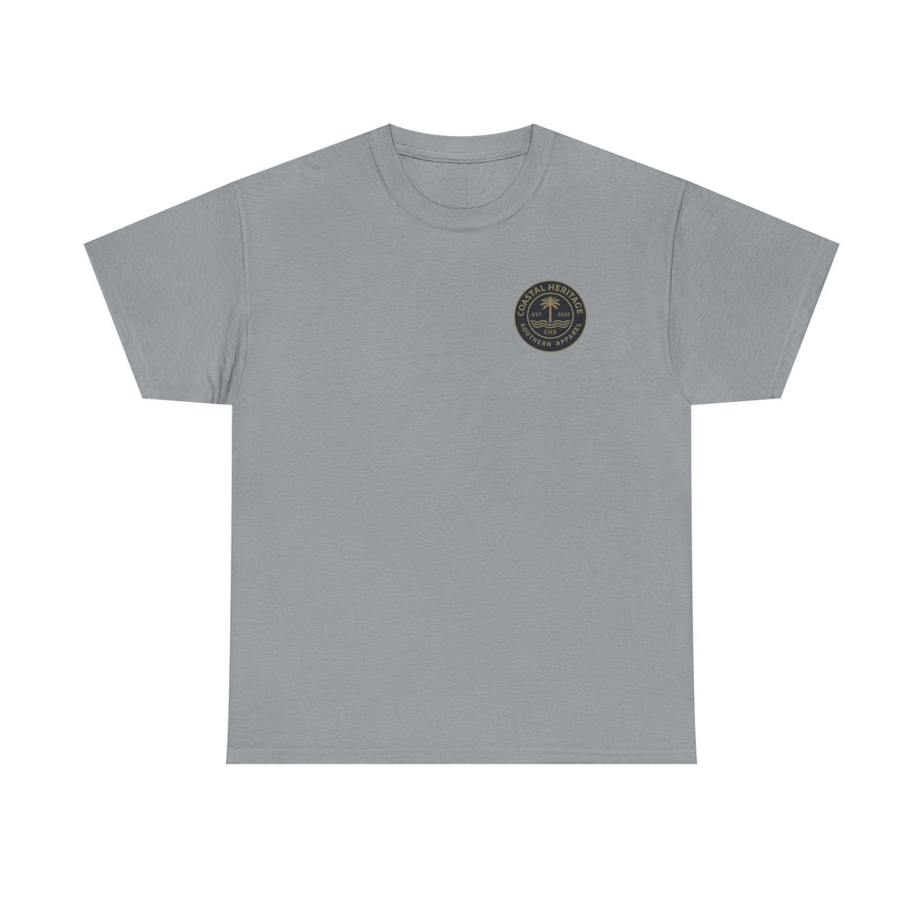 South Carolina Palmetto and Moon Patch Tee.  Coastal Heritage Southern Apparel Unisex Heavy Cotton Tee