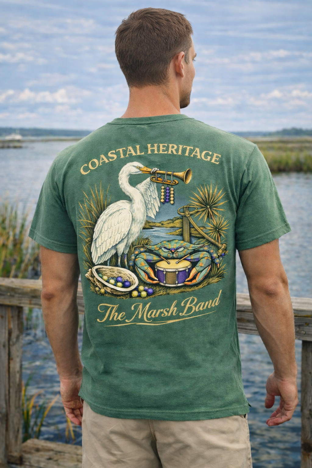 Coastal Heritage "Marsh Band" Mardi Gras Tee