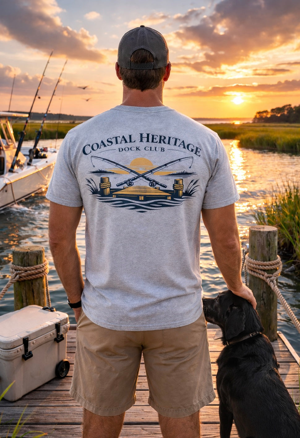 Coastal Heritage Dock Club Sunset Tee