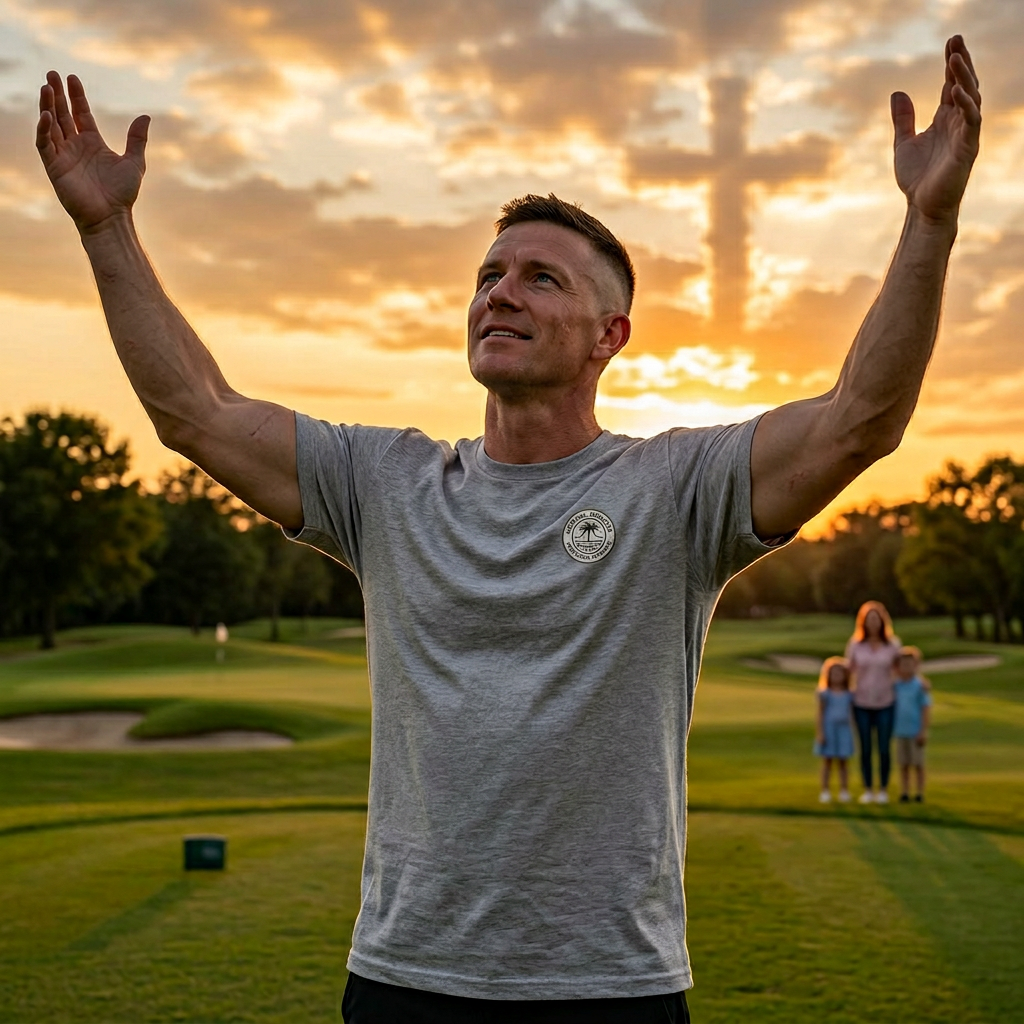 "3Fs Given” Tee – Faith Family Fairway Shirt, Matthew 6:33 Christian Golf T-Shirt