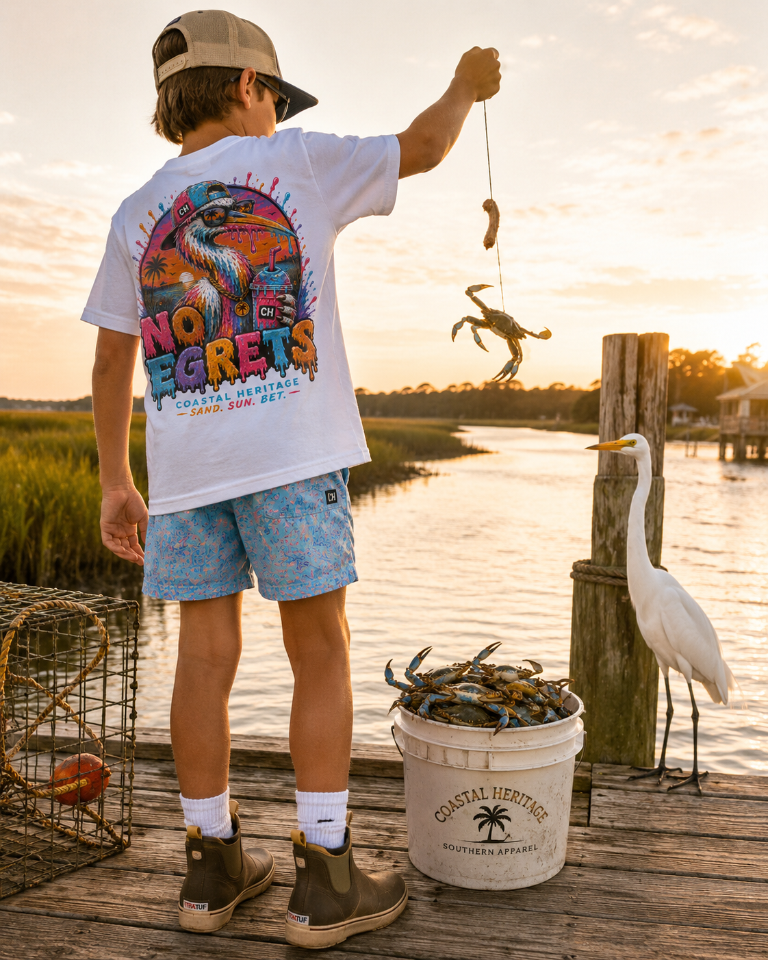 NO EGRETS Tee | Coastal Heritage Youth T-shirt