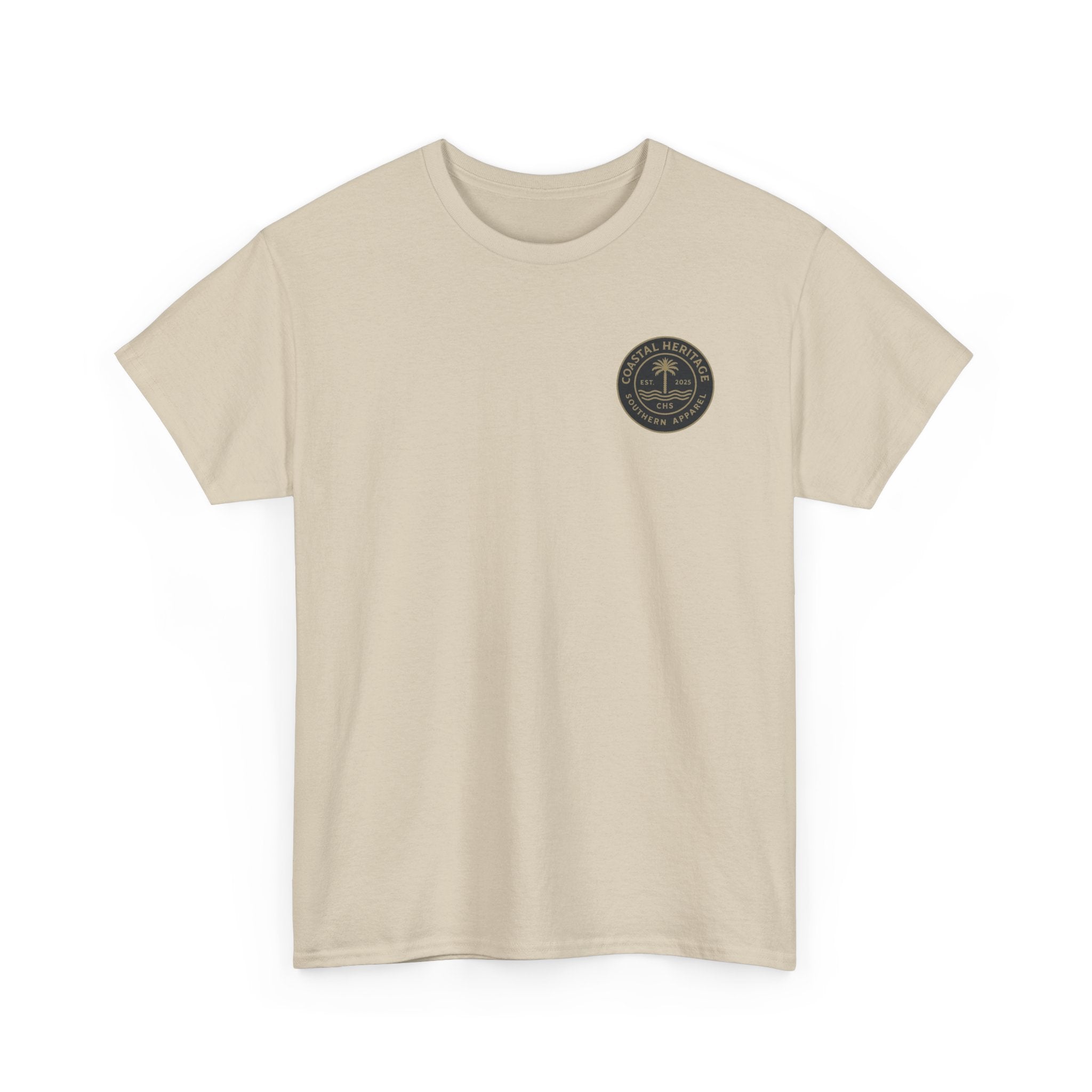 South Carolina Palmetto and Moon Patch Tee.  Coastal Heritage Southern Apparel Unisex Heavy Cotton Tee
