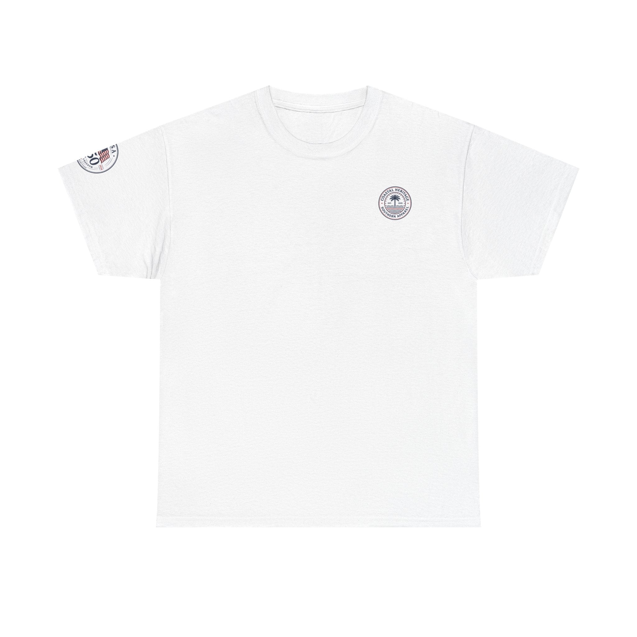 Born of Tides. Born Free. Fourth of July, 250th Anniversary Tee