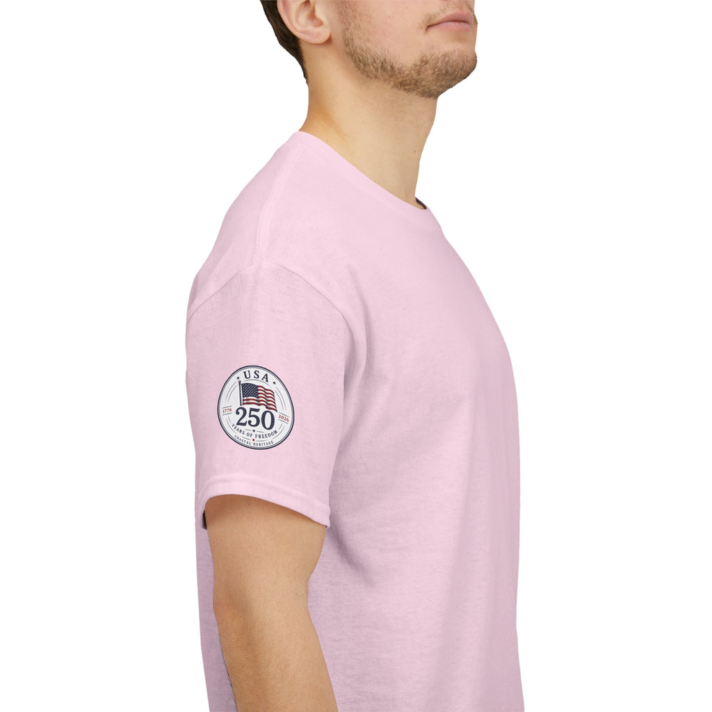 Born of Tides. Born Free. Fourth of July, 250th Anniversary Tee