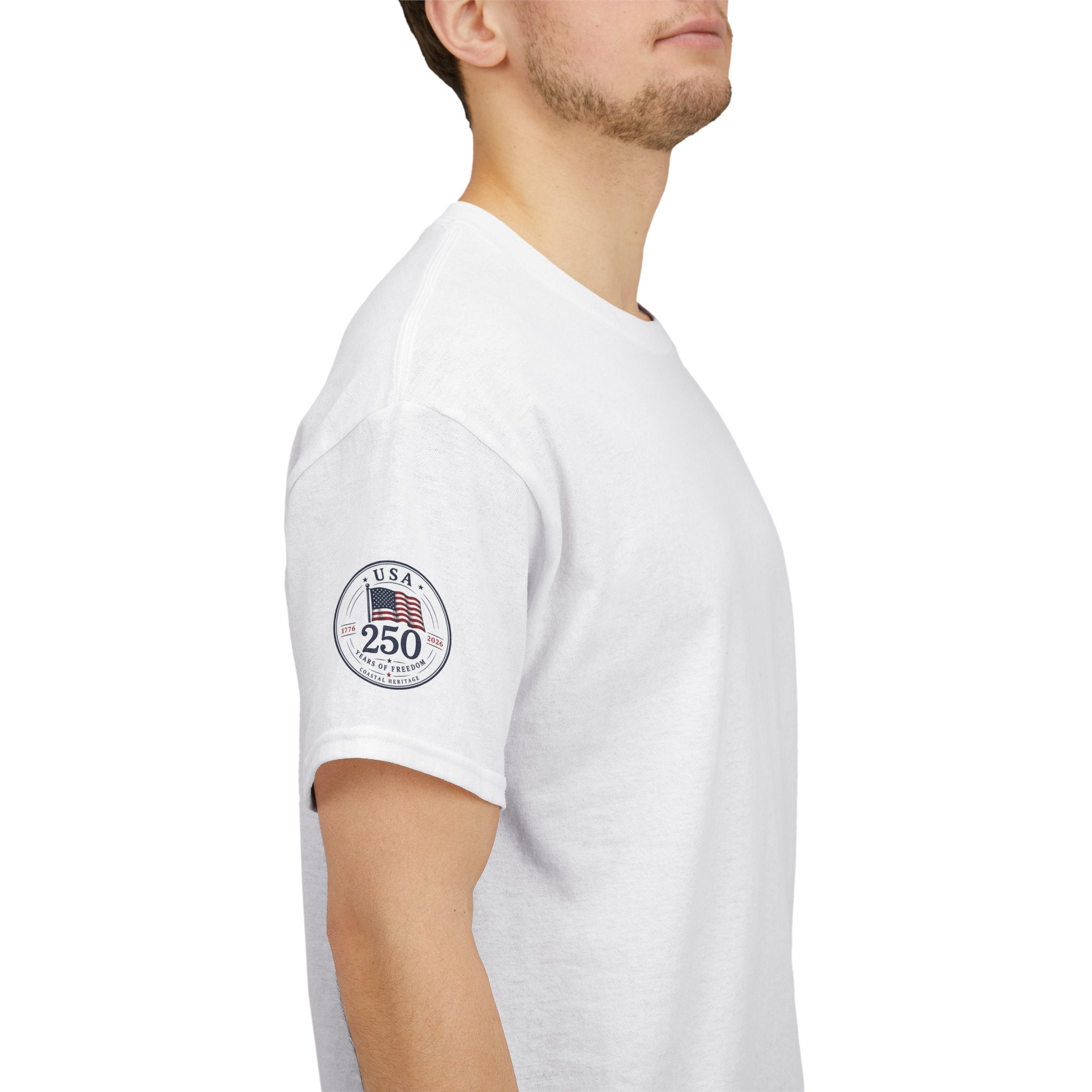 Born of Tides. Born Free. Fourth of July, 250th Anniversary Tee