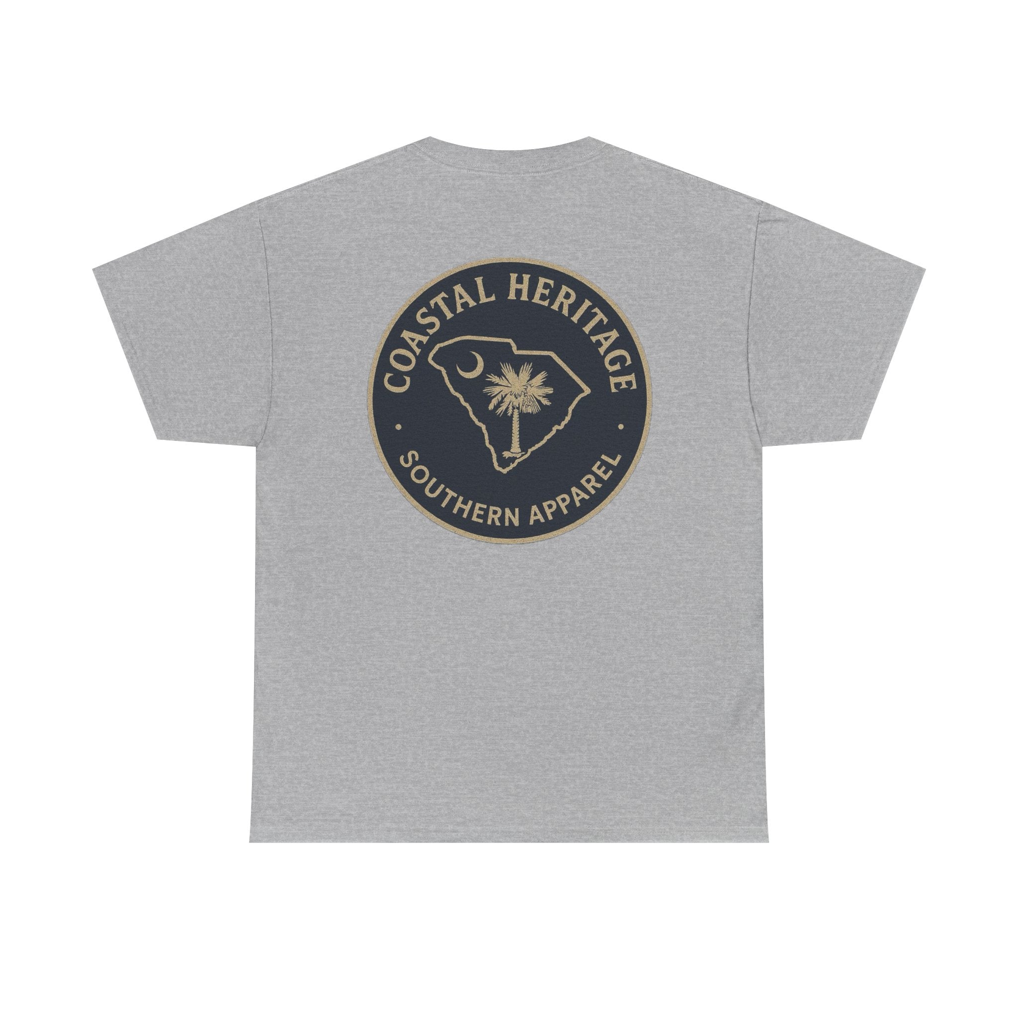 South Carolina Palmetto and Moon Patch Tee.  Coastal Heritage Southern Apparel Unisex Heavy Cotton Tee